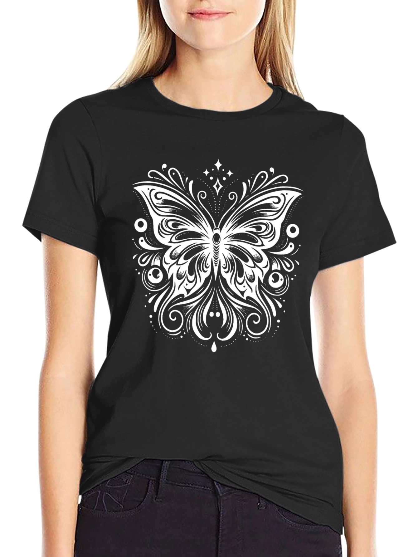 Butterfly Graphic Black T-Shirt - Stylish and Unique