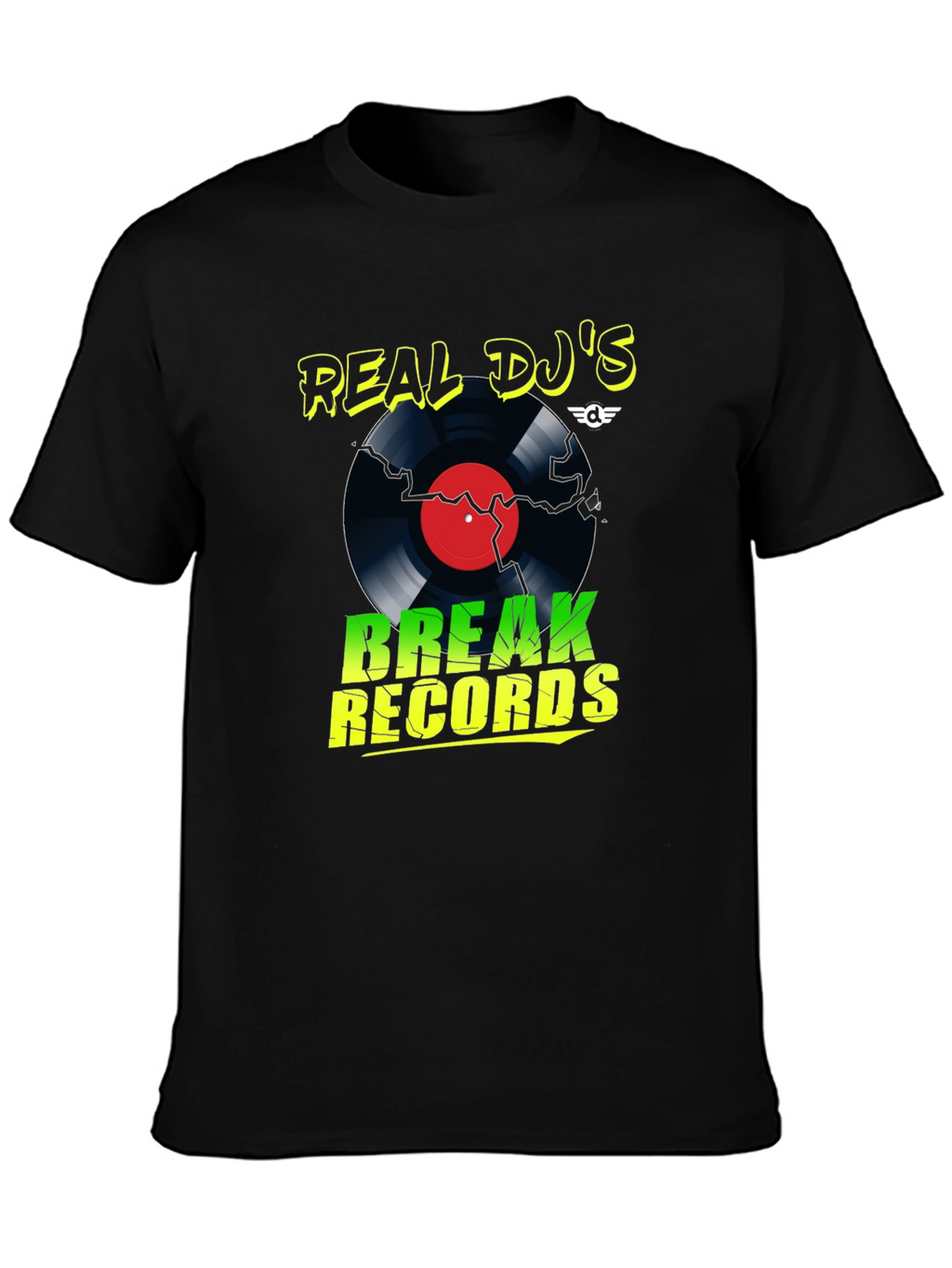 Real DJs Break Records Black T-Shirt
