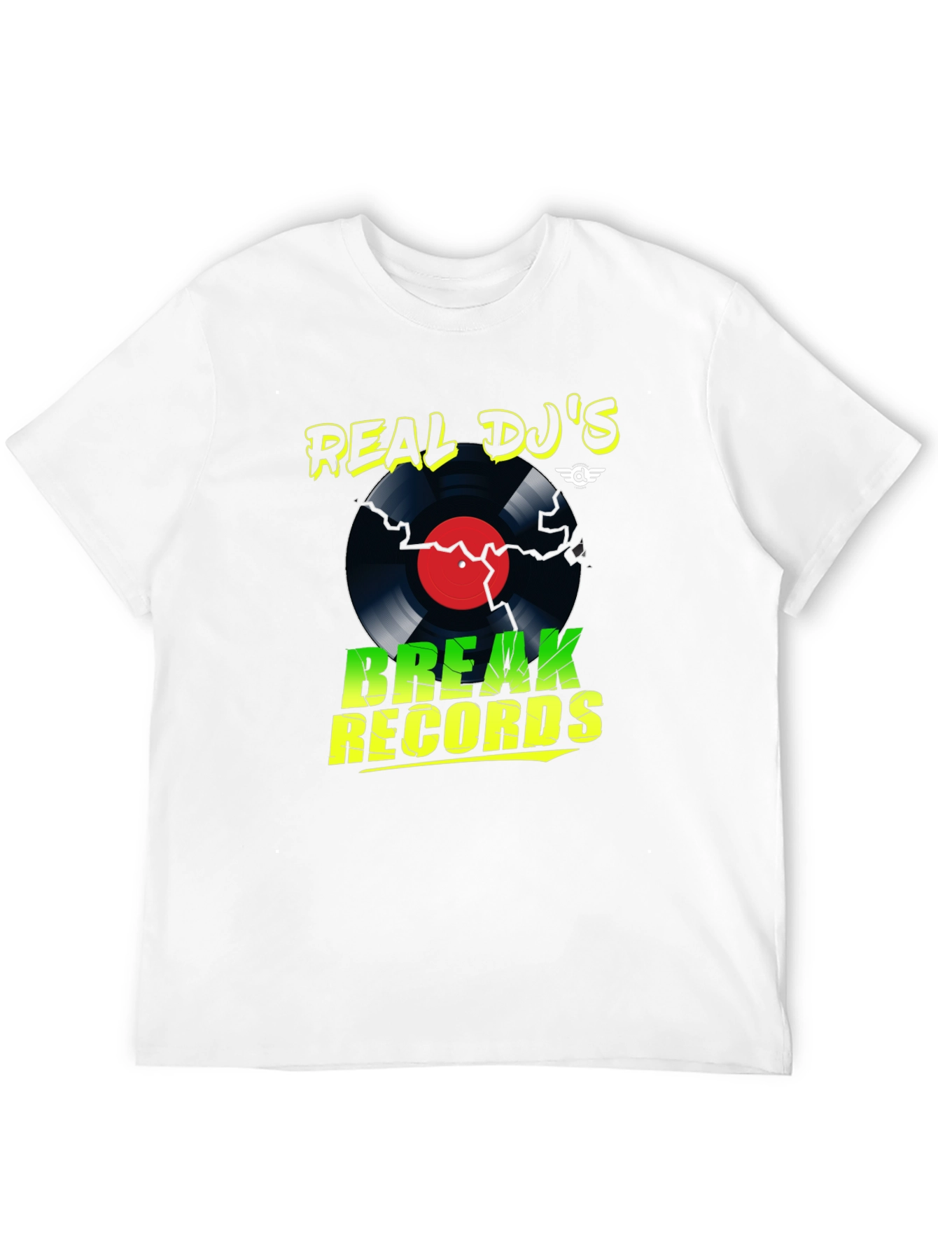 Real DJs Break Records Black T-Shirt