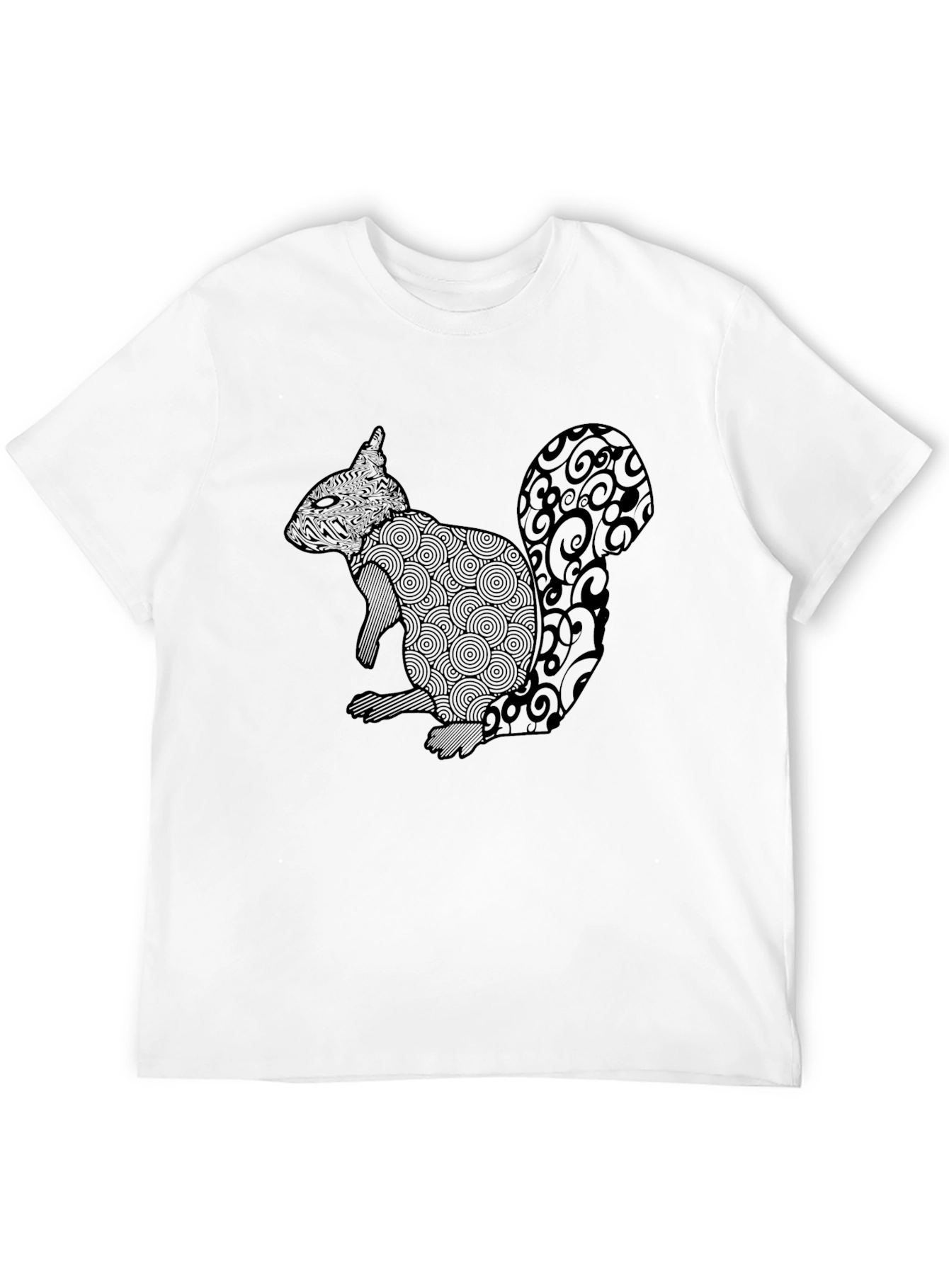 Squirrel Graphic T-Shirt - Black Crew Neck Tee