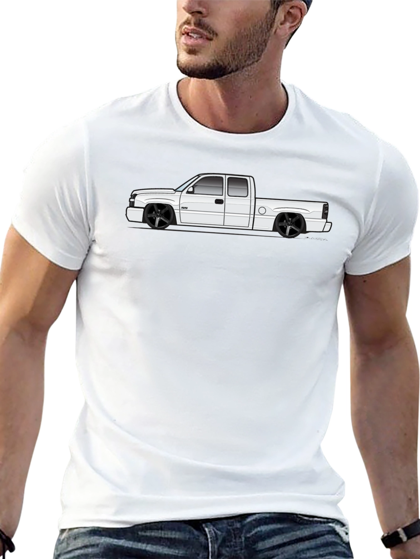 Slammed Truck Graphic Tee - Black Cotton T-Shirt