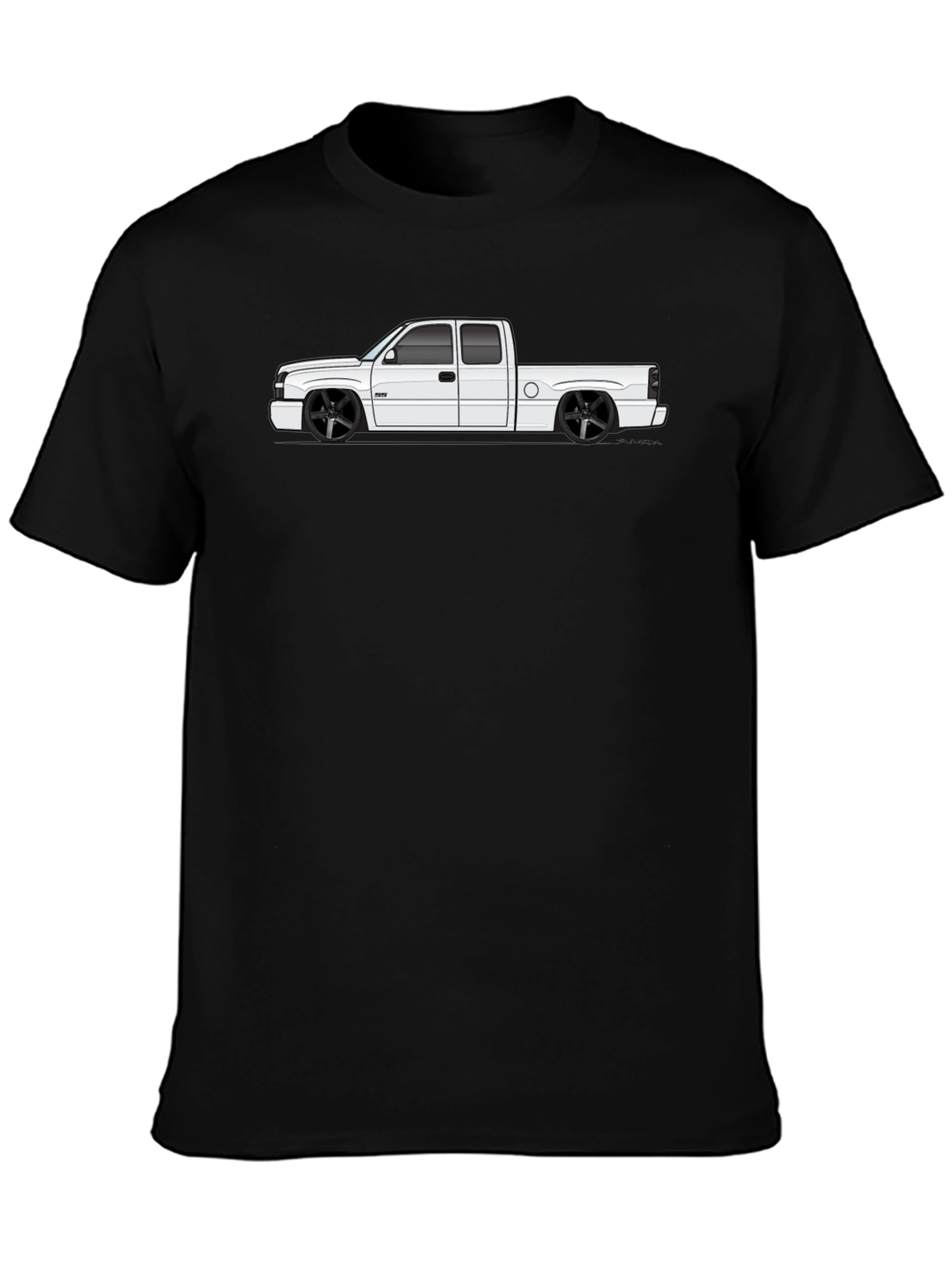 Slammed Truck Graphic Tee - Black Cotton T-Shirt