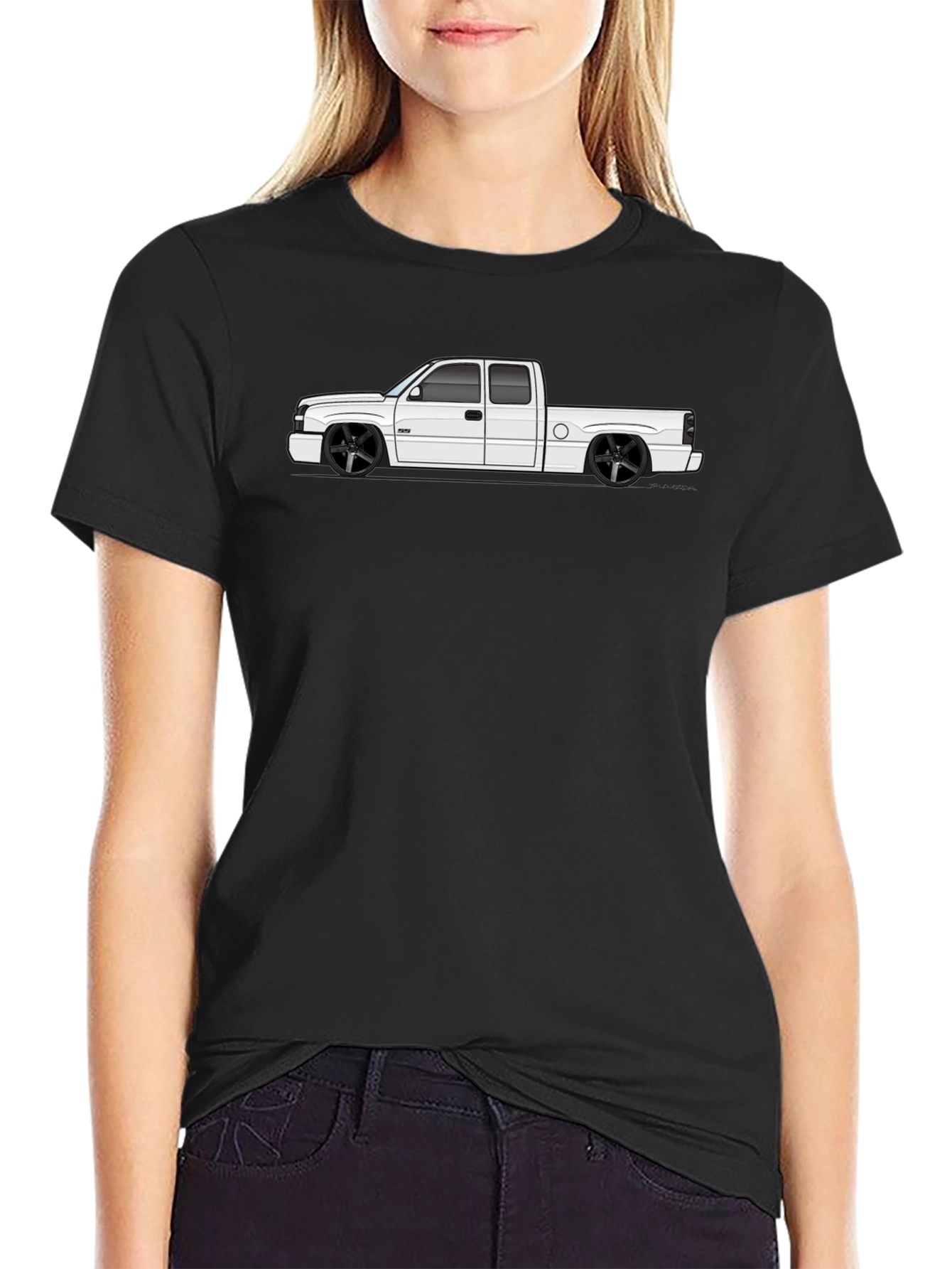 Slammed Truck Graphic Tee - Black Cotton T-Shirt