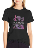 VCR Mode Graphic T-Shirt - Black