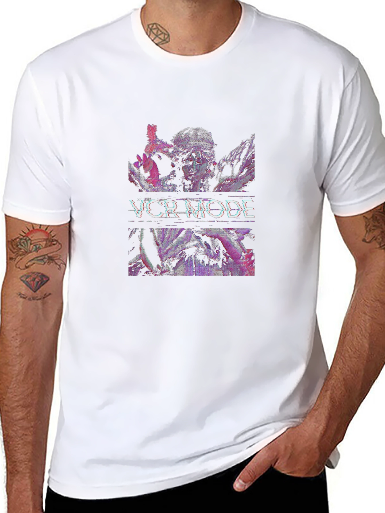 VCR Mode Graphic T-Shirt - Black