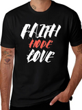 Faith Hope Love Graphic Tee - Black