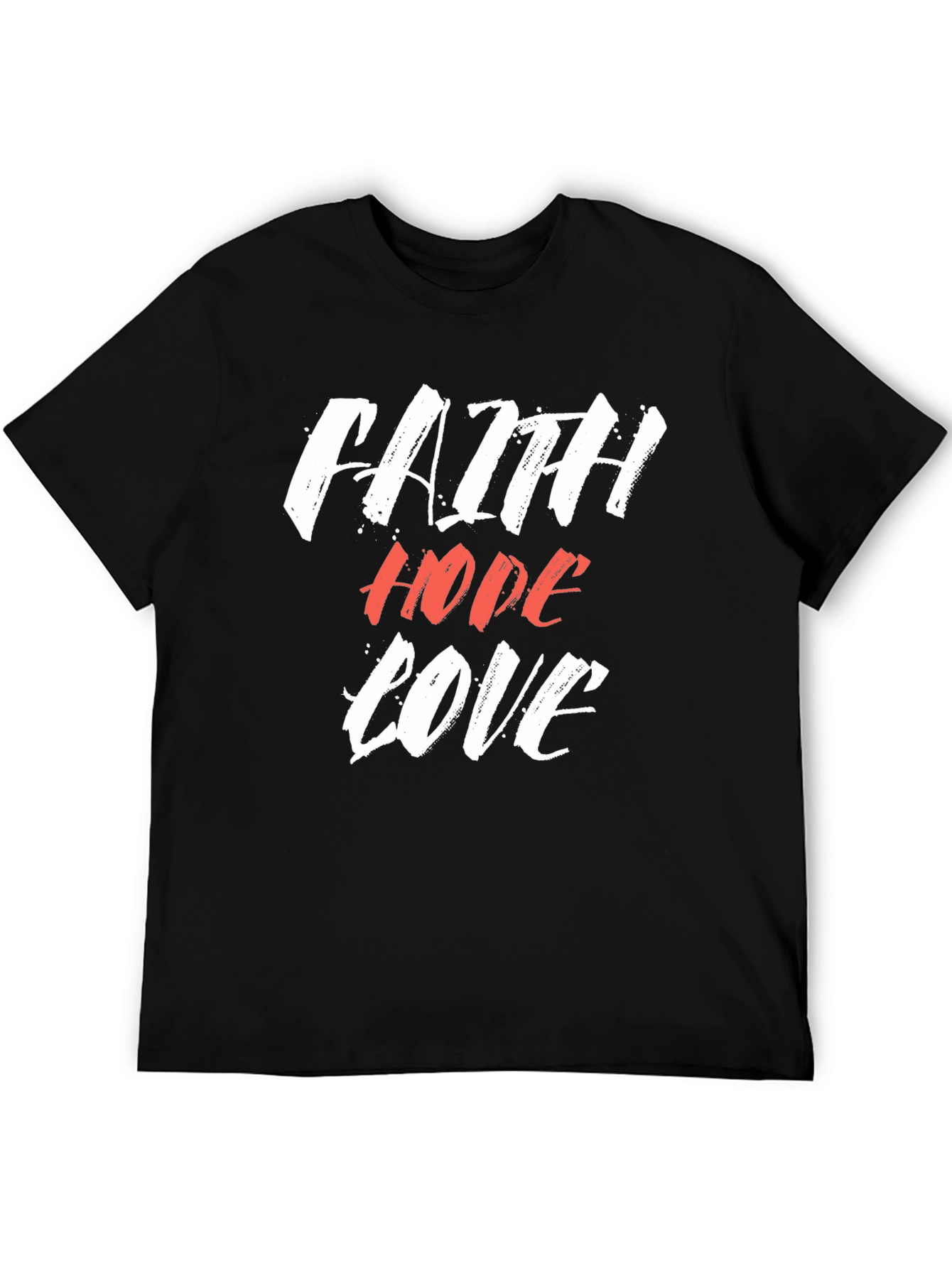 Faith Hope Love Graphic Tee - Black