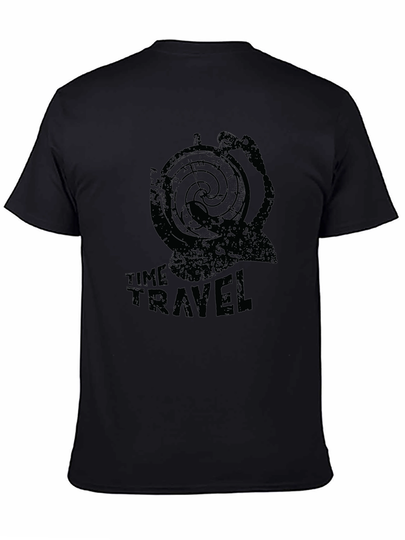 Time Travel Graphic T-Shirt - Black Cotton Tee