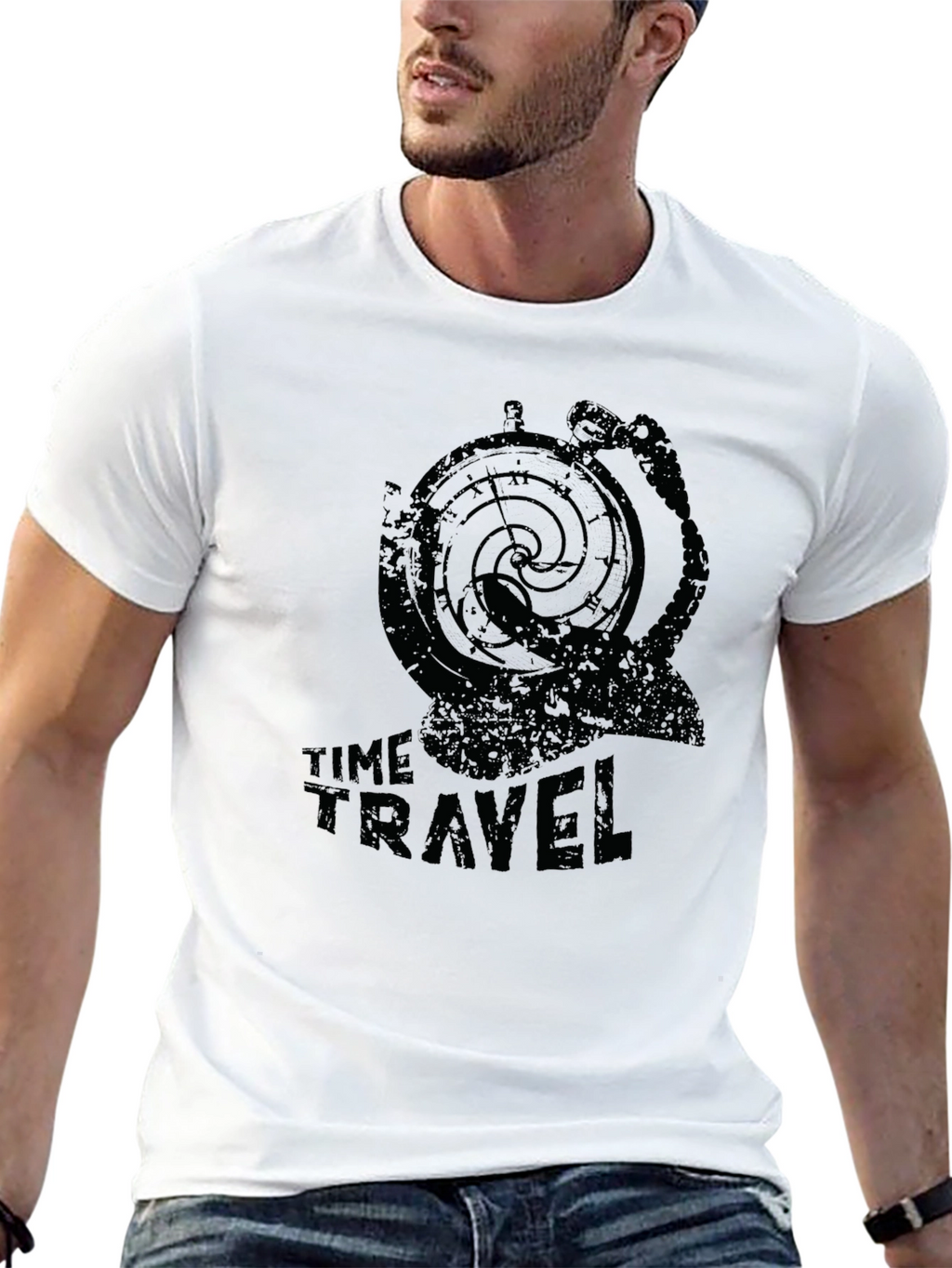 Time Travel Graphic T-Shirt - Black Cotton Tee