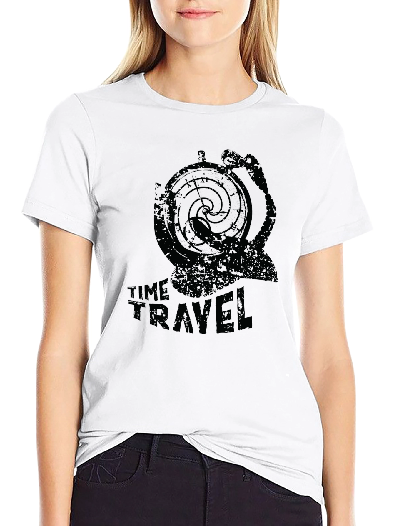 Time Travel Graphic T-Shirt - Black Cotton Tee