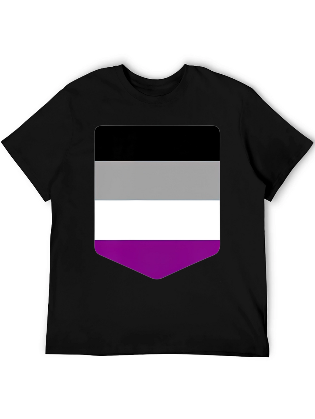 Asexual Pride Flag T-Shirt - Black Crew Neck Tee