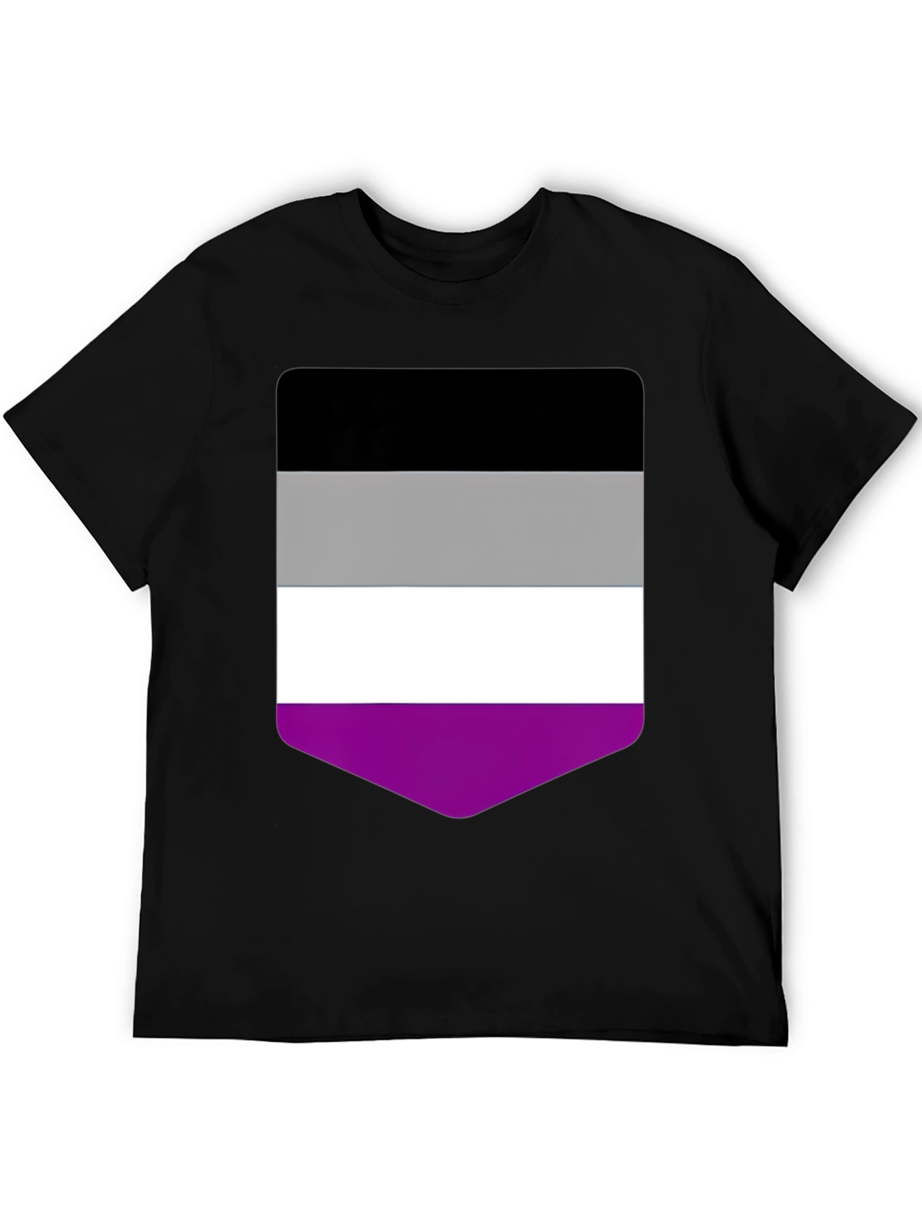 Asexual Pride Flag T-Shirt - Black Crew Neck Tee