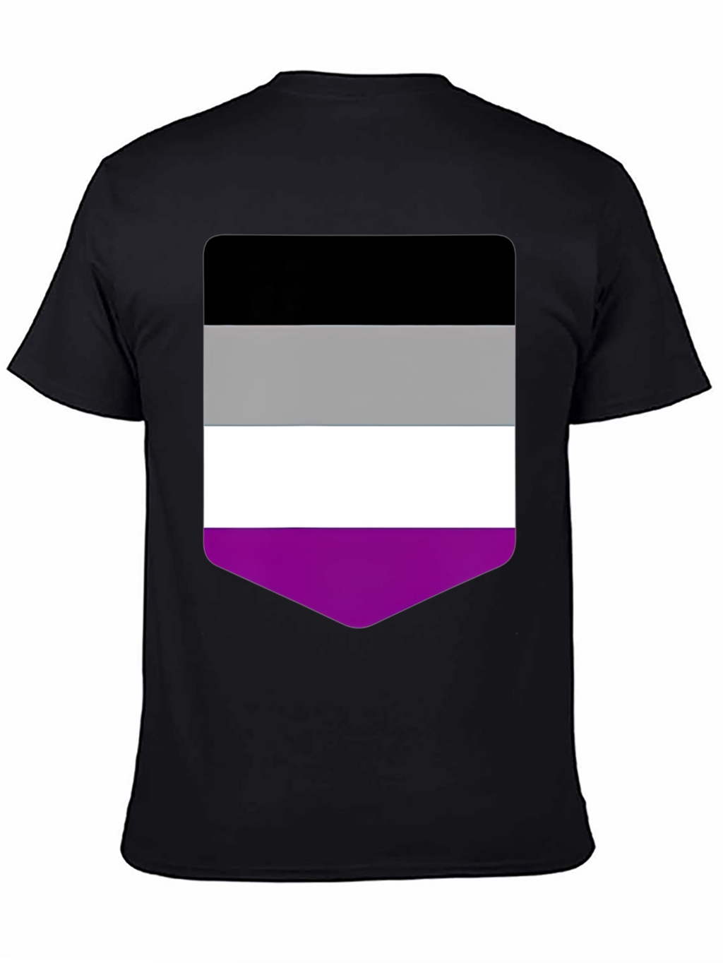 Asexual Pride Flag T-Shirt - Black Crew Neck Tee