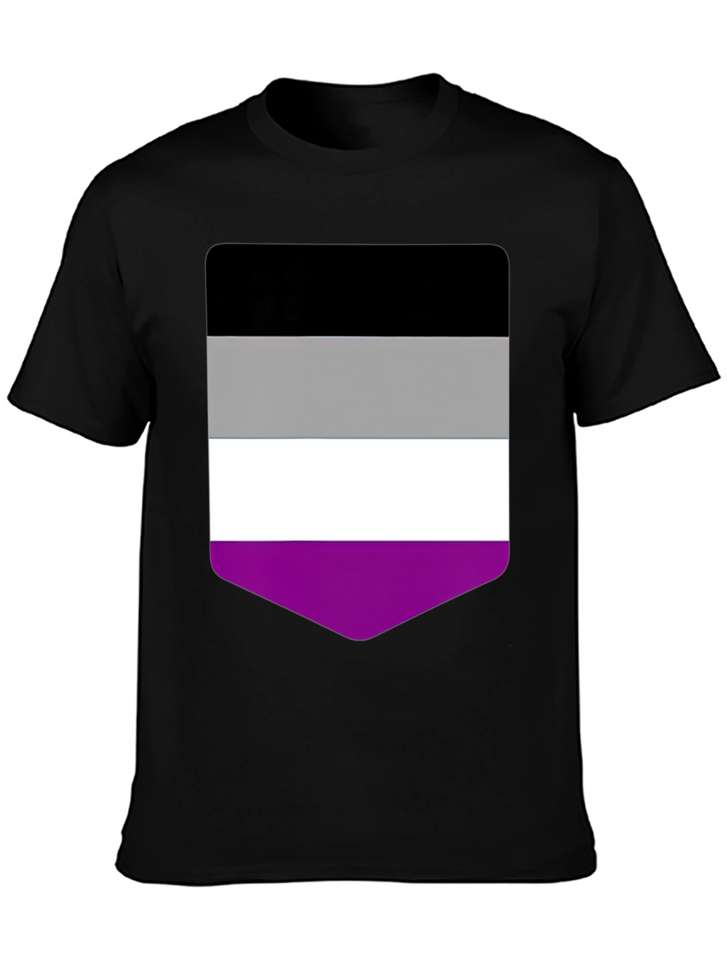 Asexual Pride Flag T-Shirt - Black Crew Neck Tee