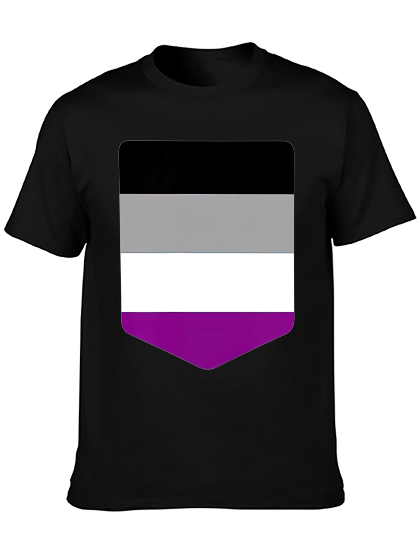 Asexual Pride Flag T-Shirt - Black Crew Neck Tee