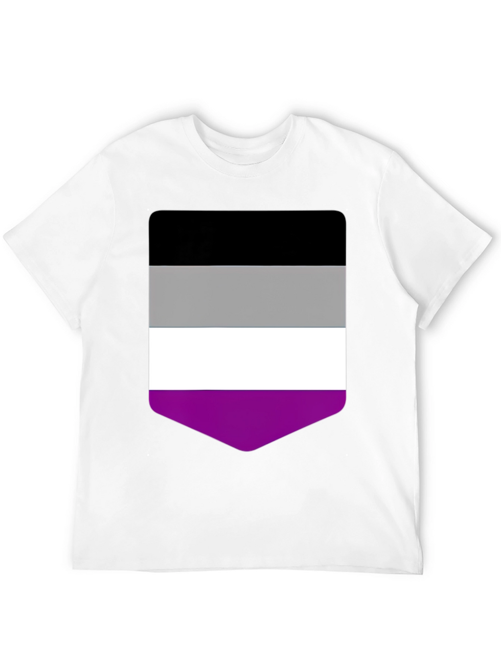 Asexual Pride Flag T-Shirt - Black Crew Neck Tee