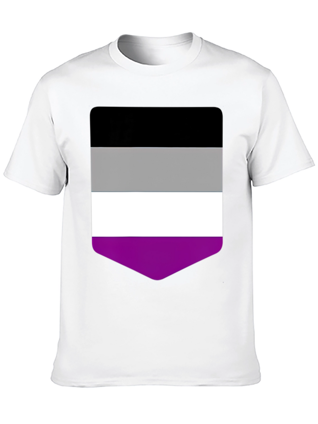 Asexual Pride Flag T-Shirt - Black Crew Neck Tee