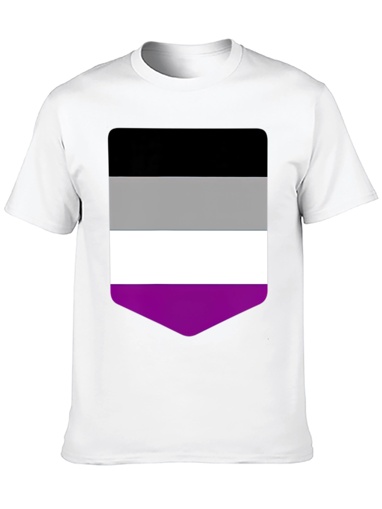 Asexual Pride Flag T-Shirt - Black Crew Neck Tee