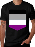 Asexual Pride Flag T-Shirt - Black Crew Neck Tee