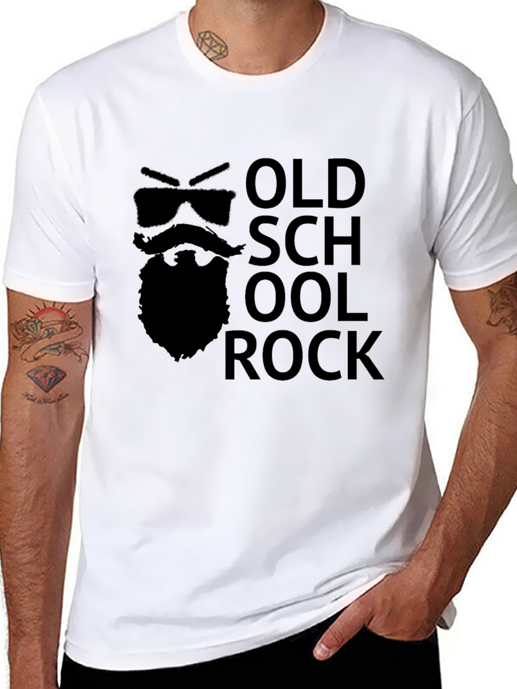 Old School Rock Graphic Tee - Black
