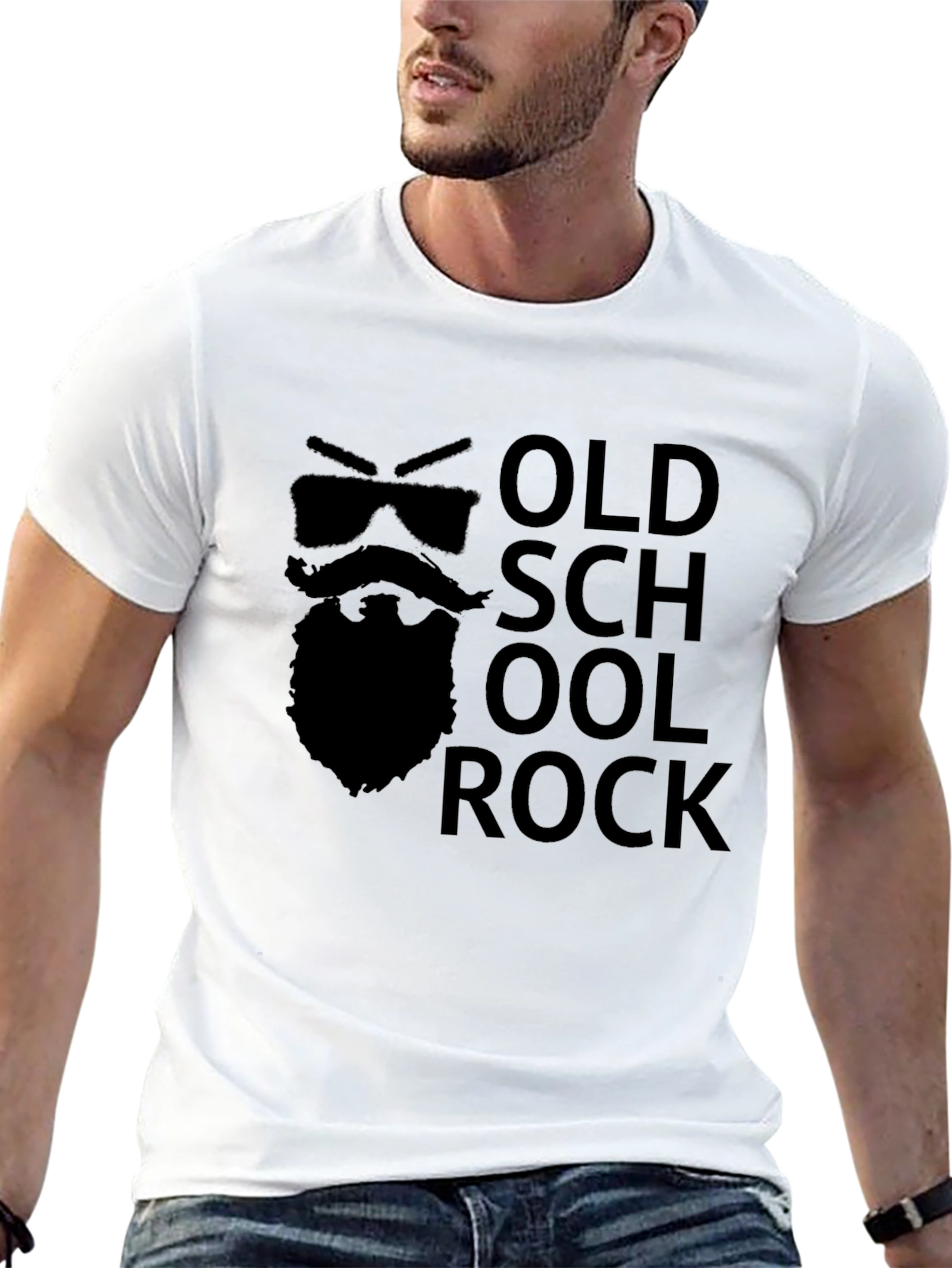 Old School Rock Graphic Tee - Black