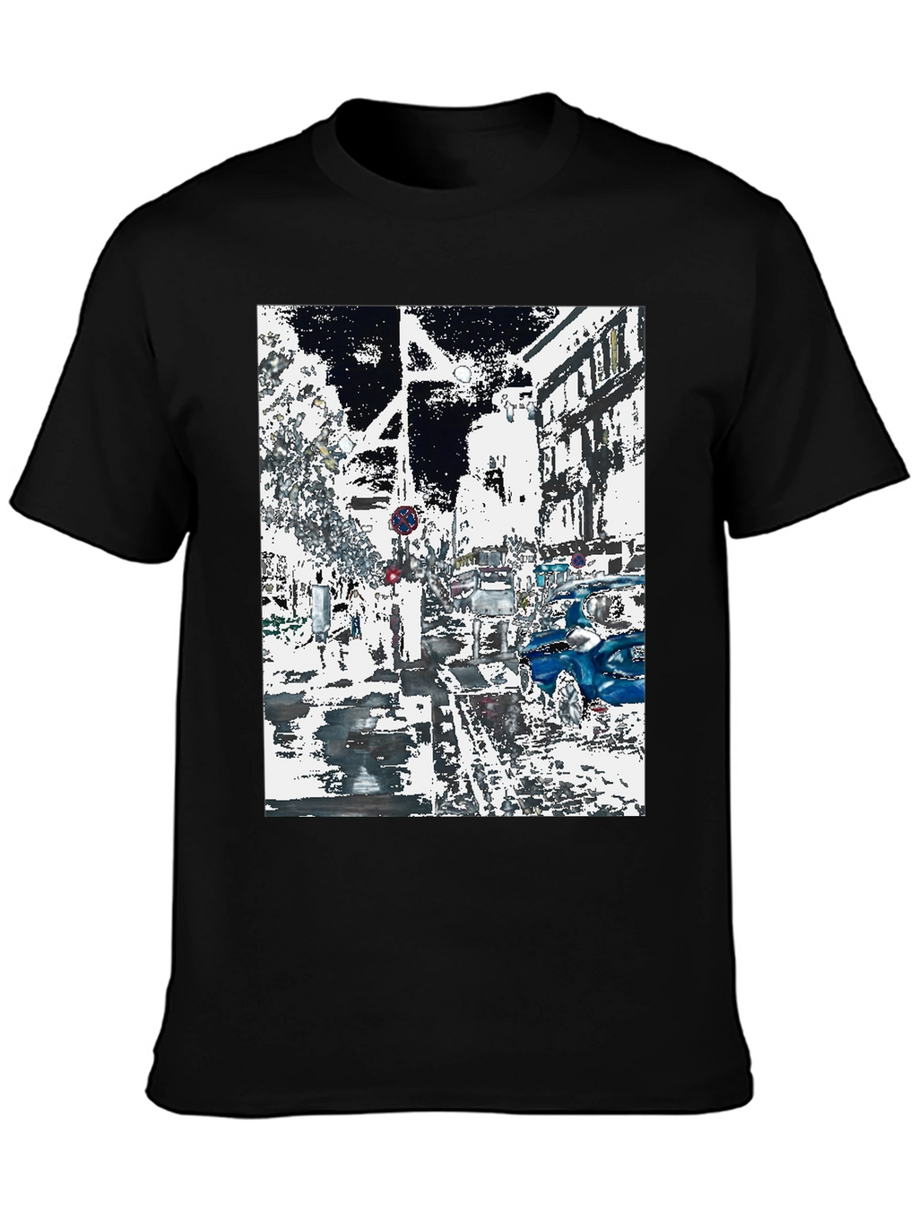 Urban Abstract Graphic Tee - Black