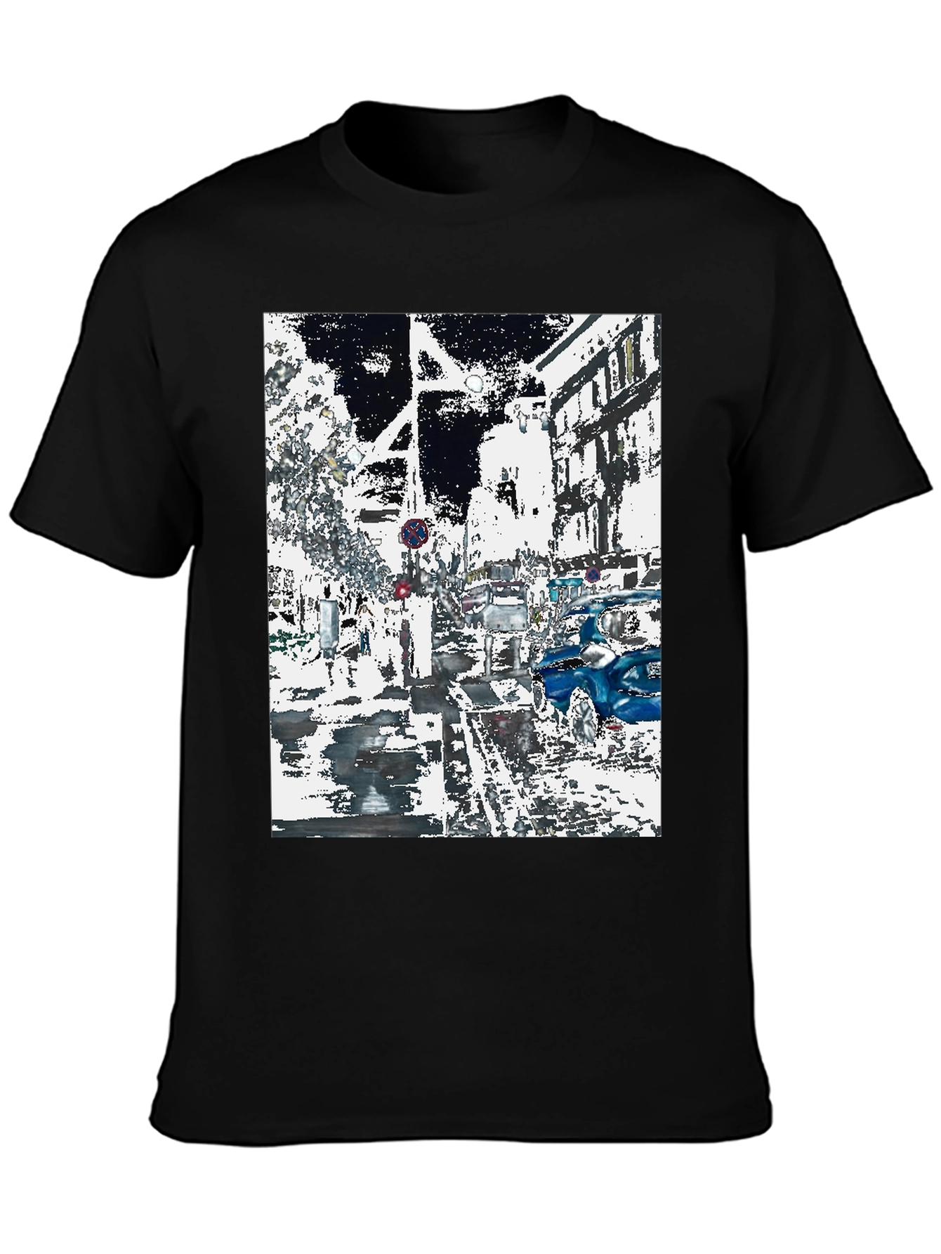 Urban Abstract Graphic Tee - Black