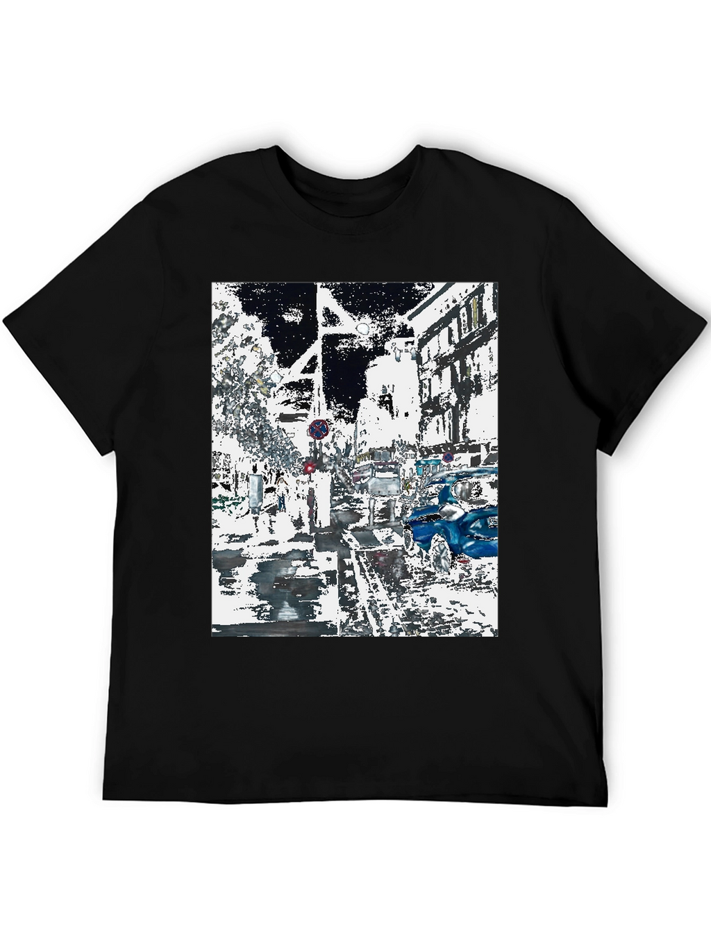 Urban Abstract Graphic Tee - Black