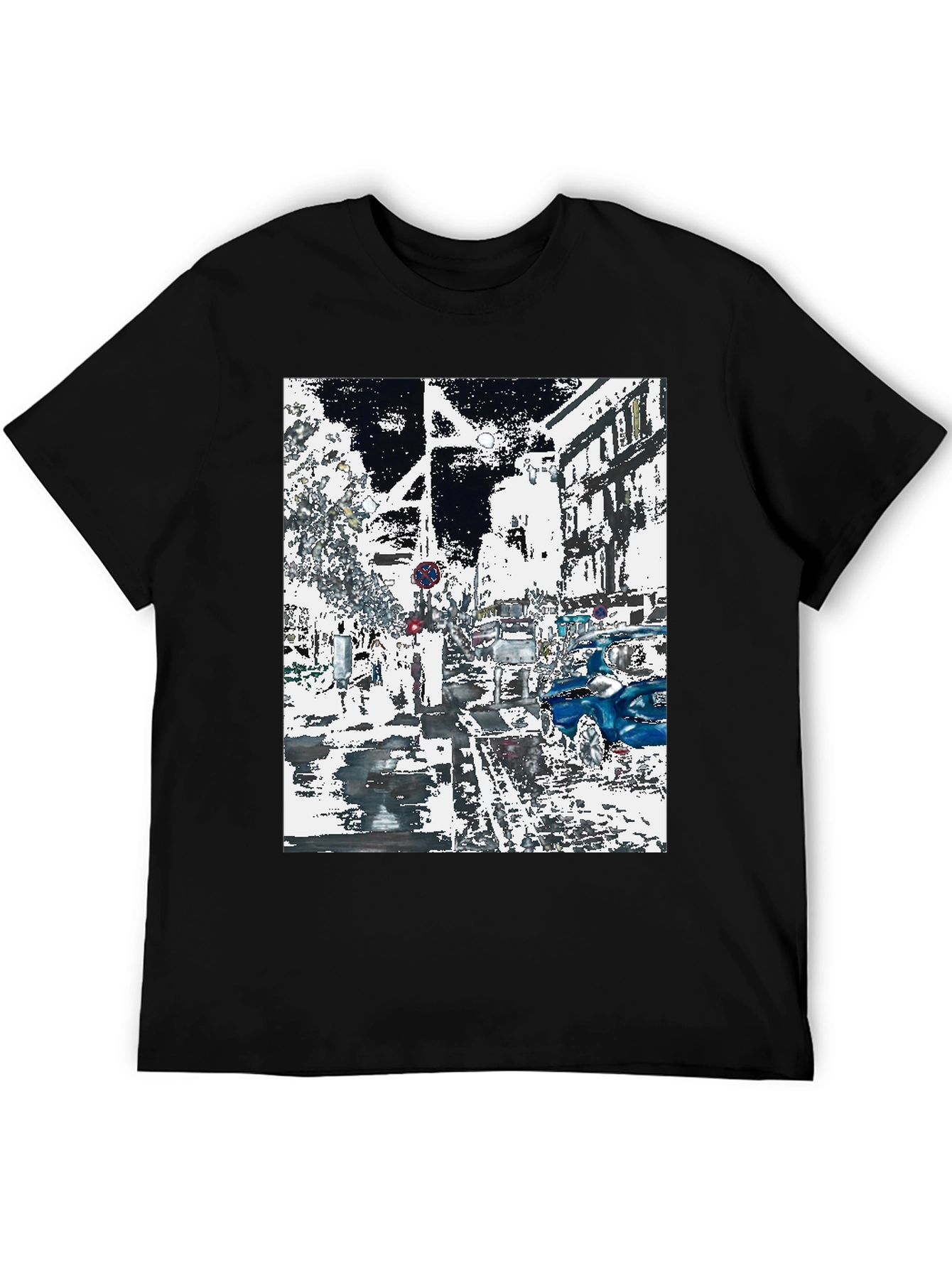 Urban Abstract Graphic Tee - Black