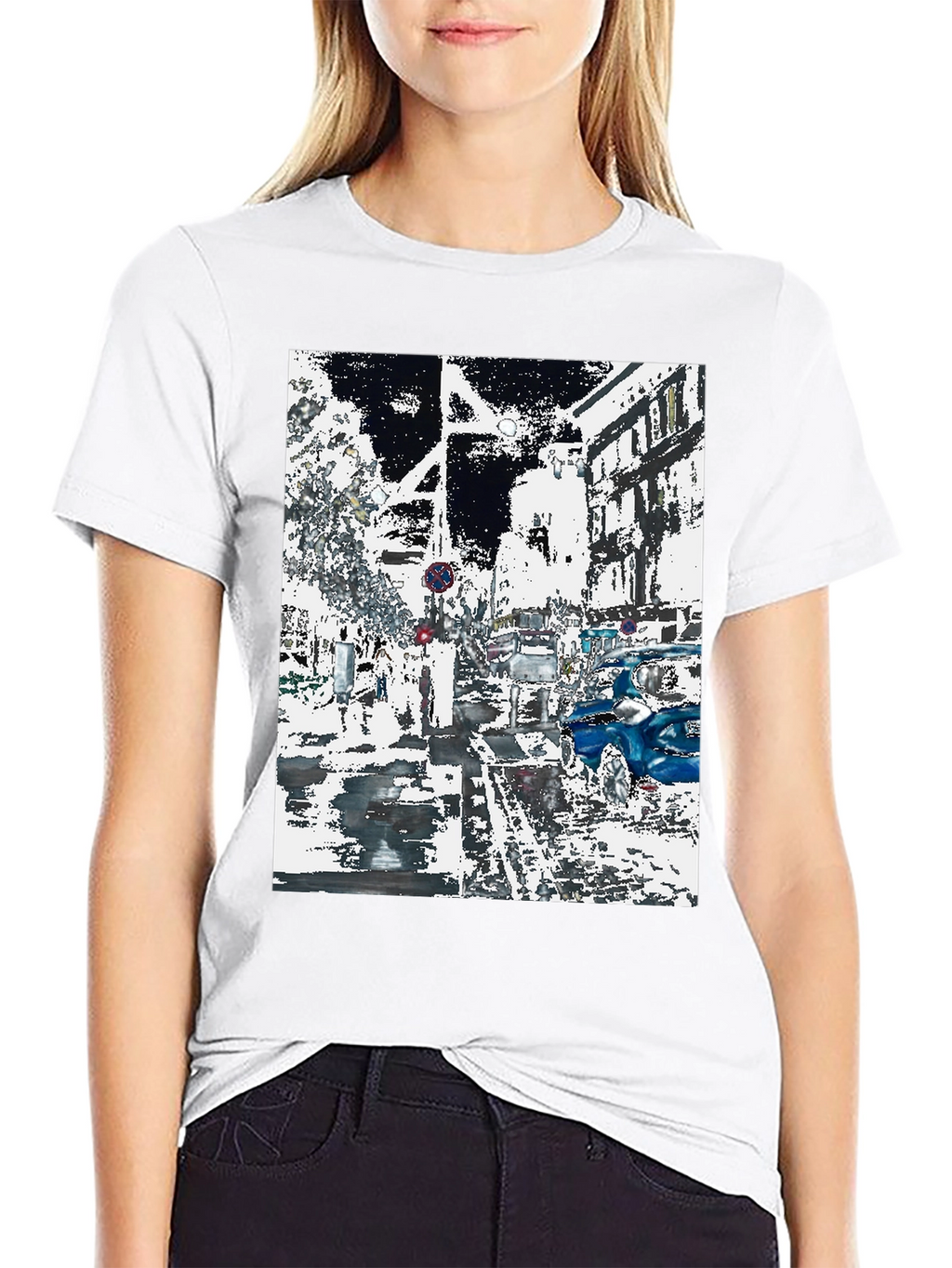 Urban Abstract Graphic Tee - Black