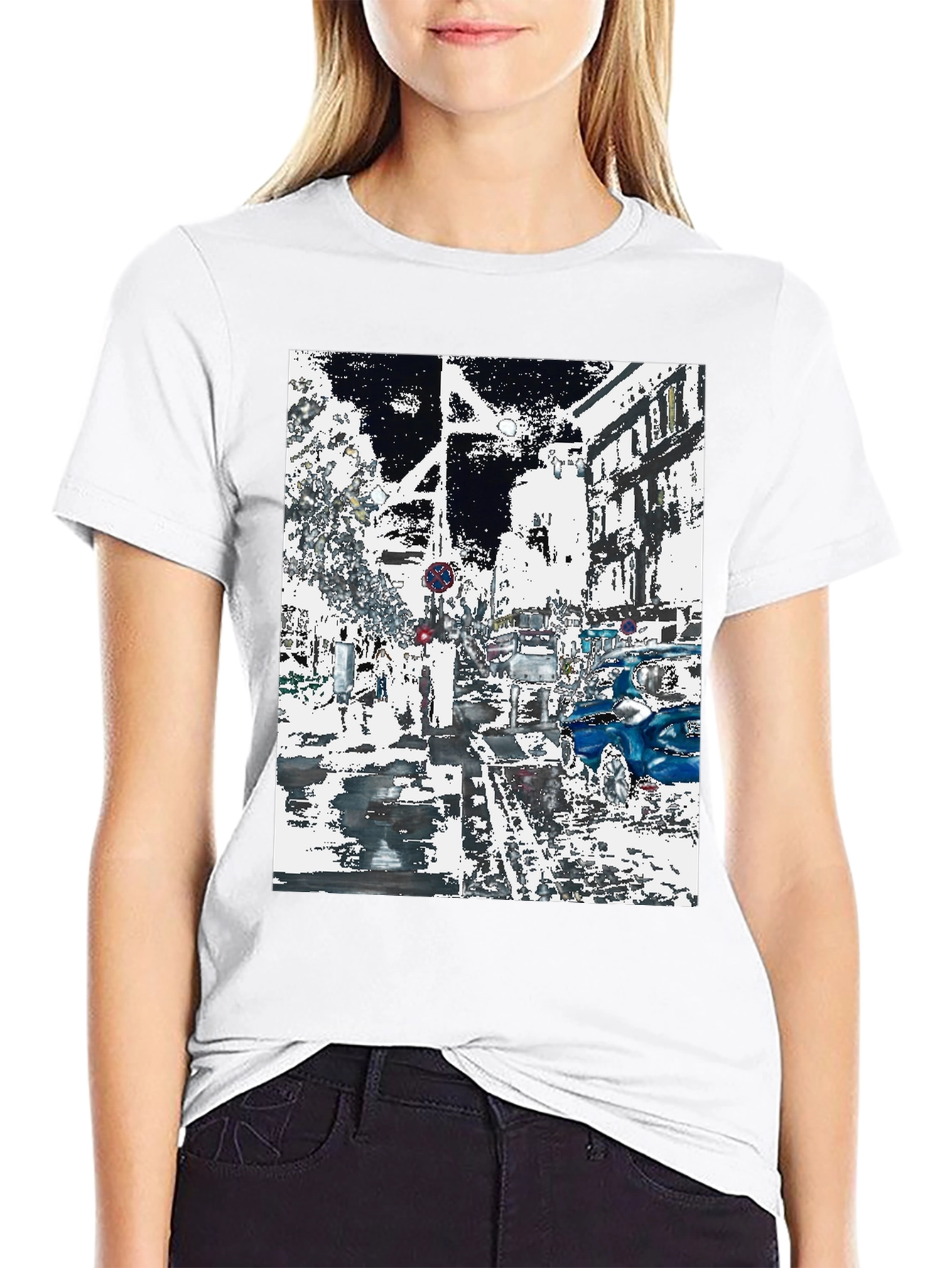 Urban Abstract Graphic Tee - Black