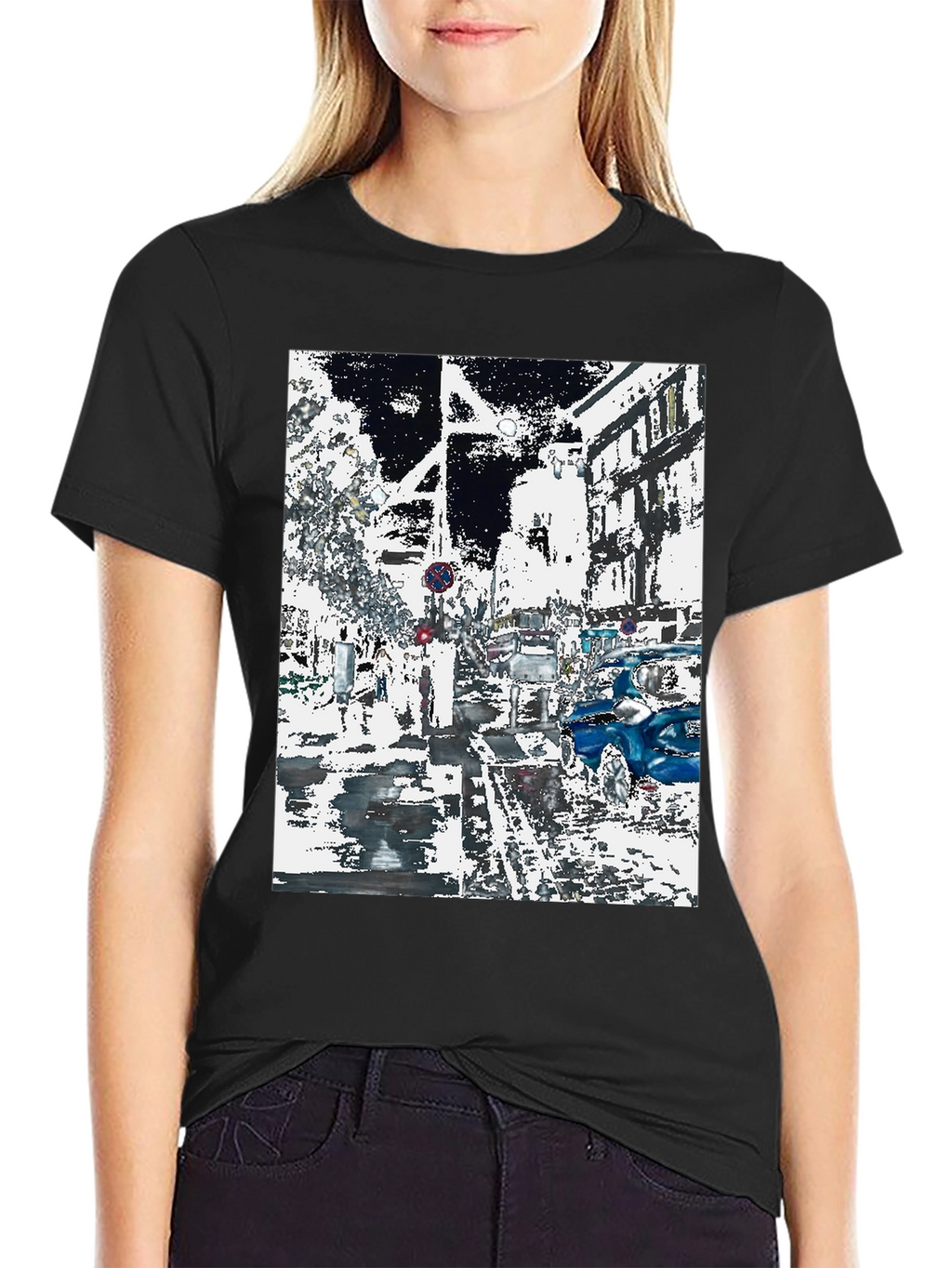 Urban Abstract Graphic Tee - Black