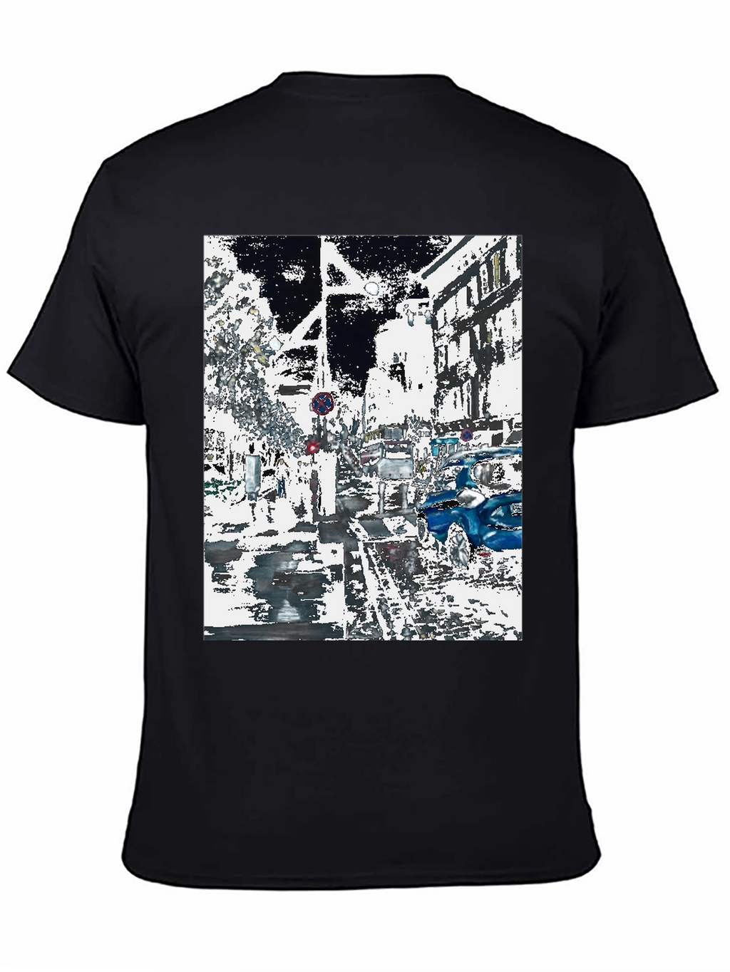 Urban Abstract Graphic Tee - Black