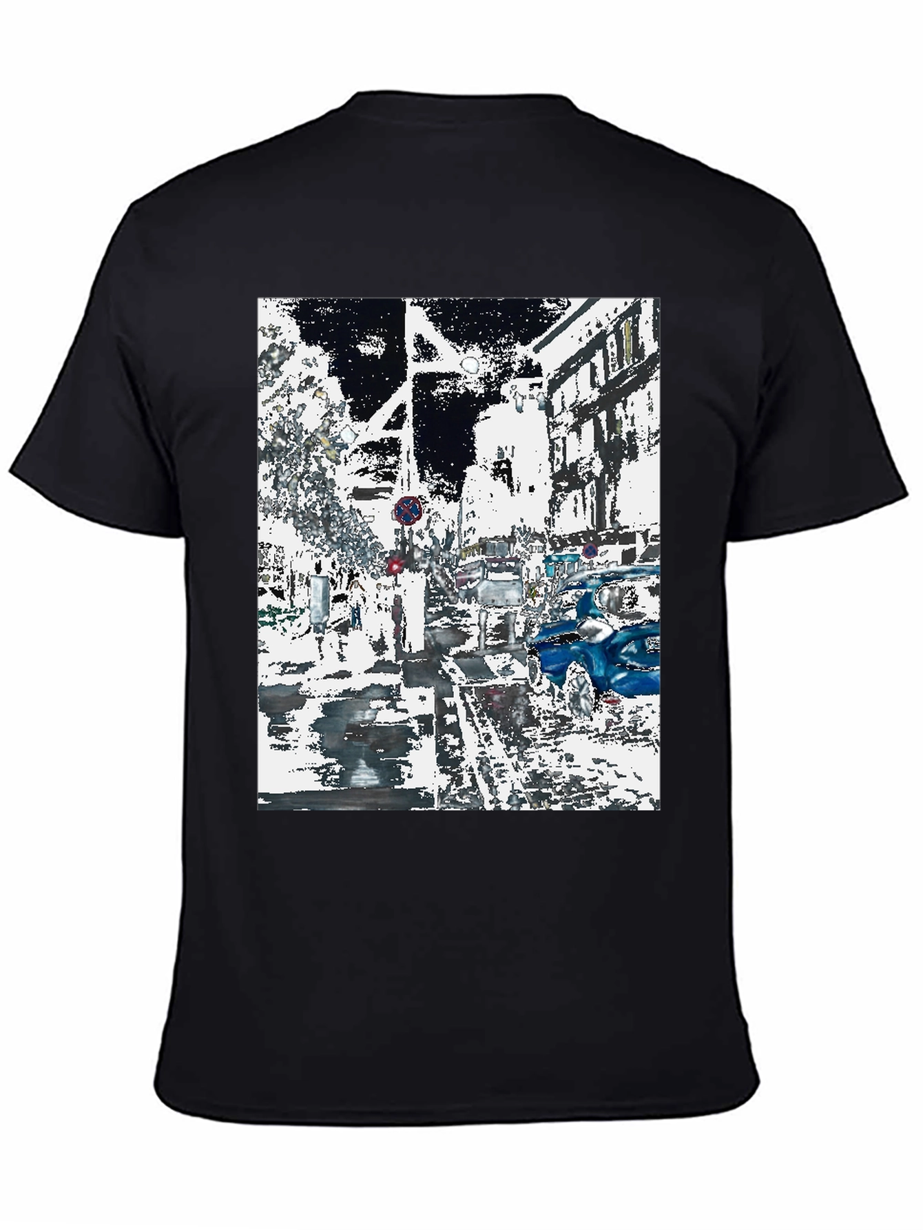 Urban Abstract Graphic Tee - Black