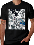Urban Abstract Graphic Tee - Black