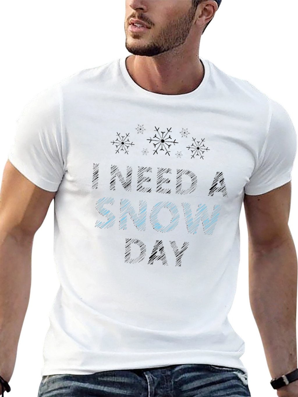 I Need a Snow Day Black T-Shirt