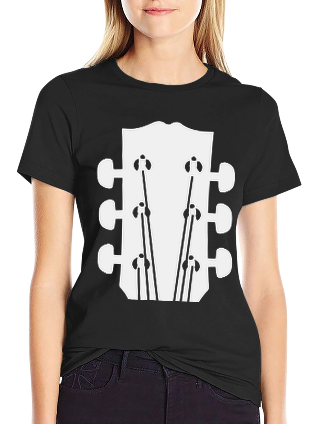 Guitar Headstock Graphic Tee - Black