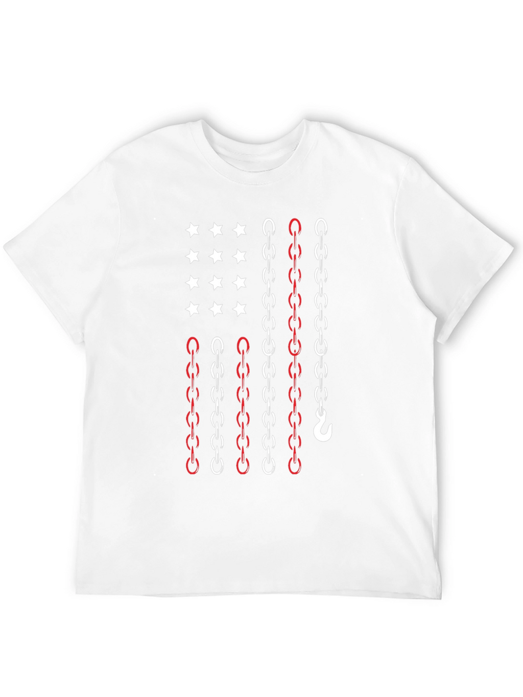 Chain Flag Graphic Tee - Patriotic Style