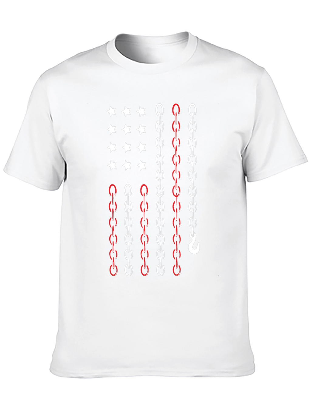 Chain Flag Graphic Tee - Patriotic Style