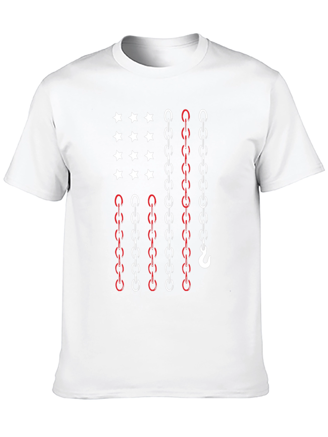Chain Flag Graphic Tee - Patriotic Style