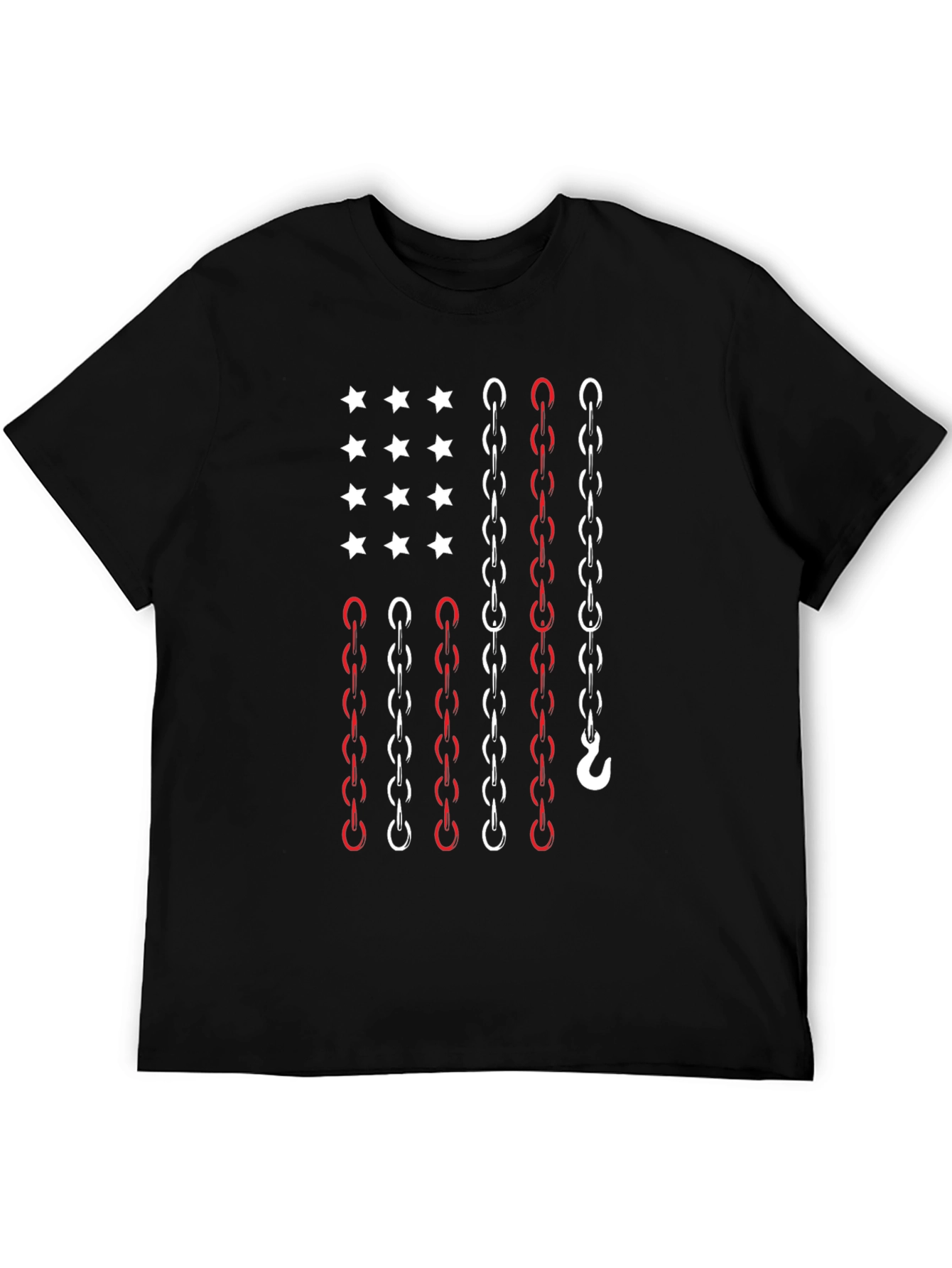 Chain Flag Graphic Tee - Patriotic Style