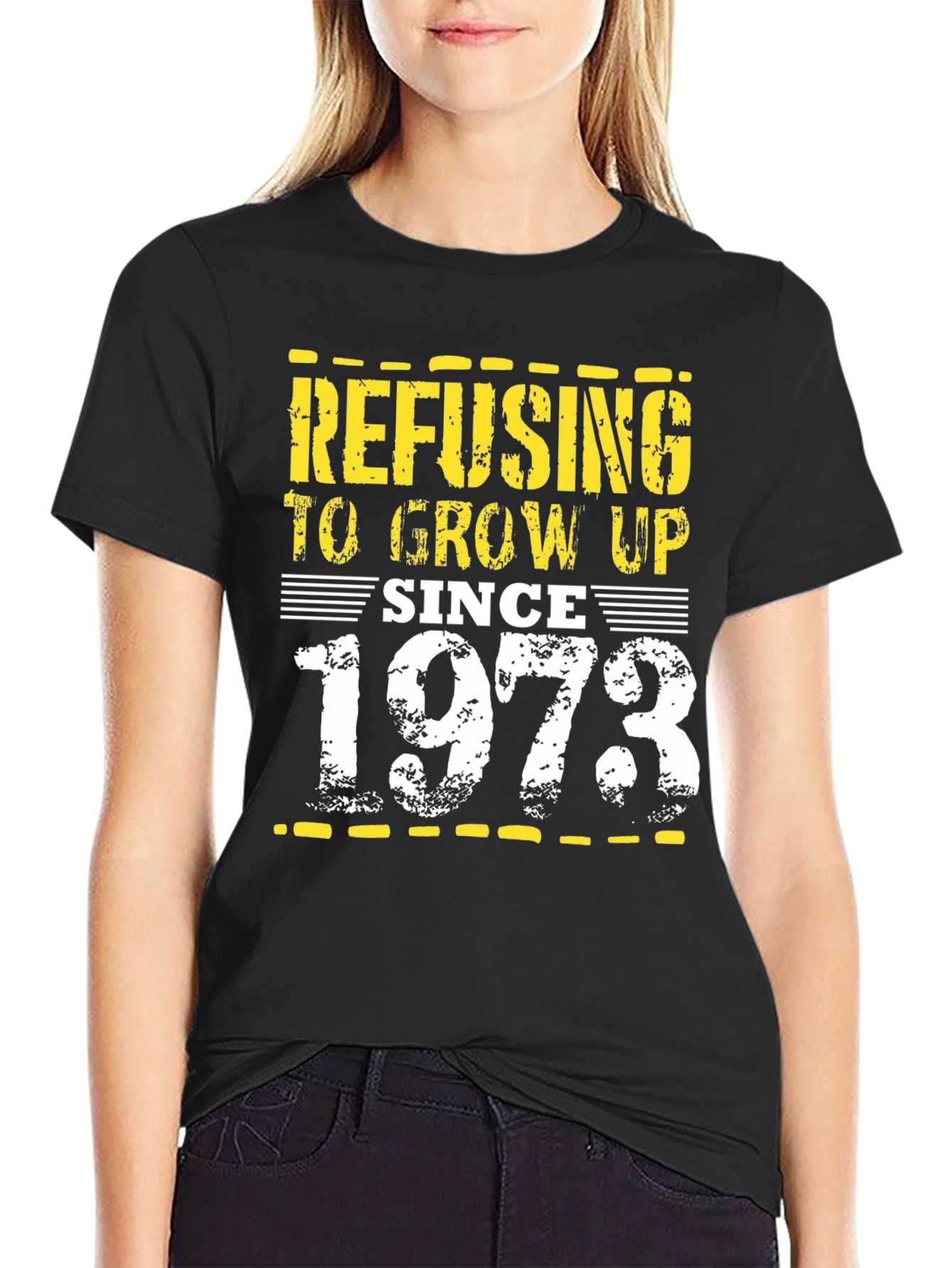 Refusing to Grow Up Since 1973 Black T-Shirt