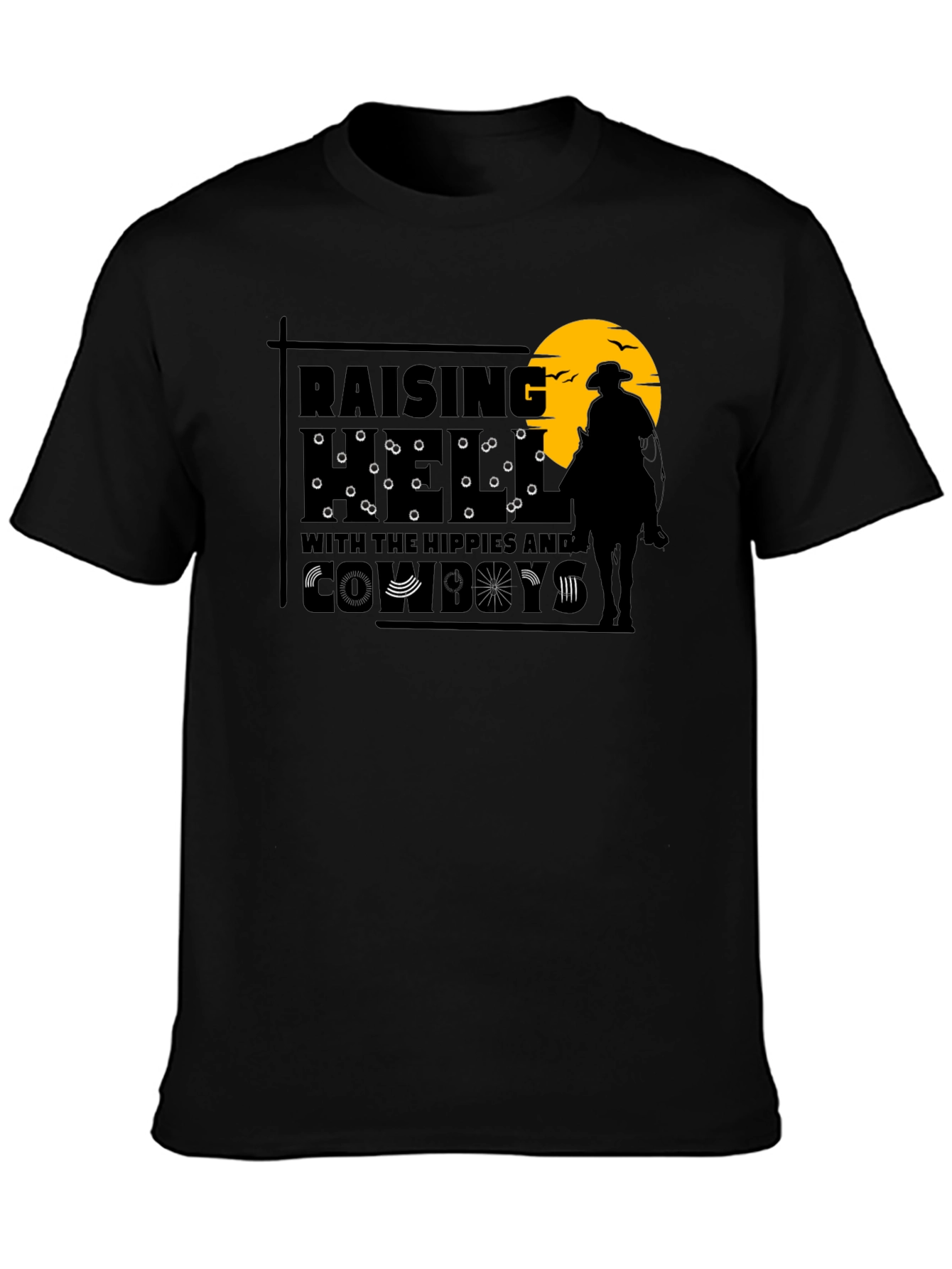 Raising Hell Hippies Cowboys Graphic Tee