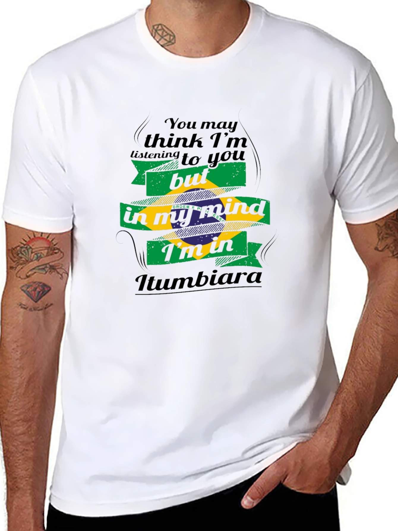 Iumbiara Brazil Flag Mind T-Shirt