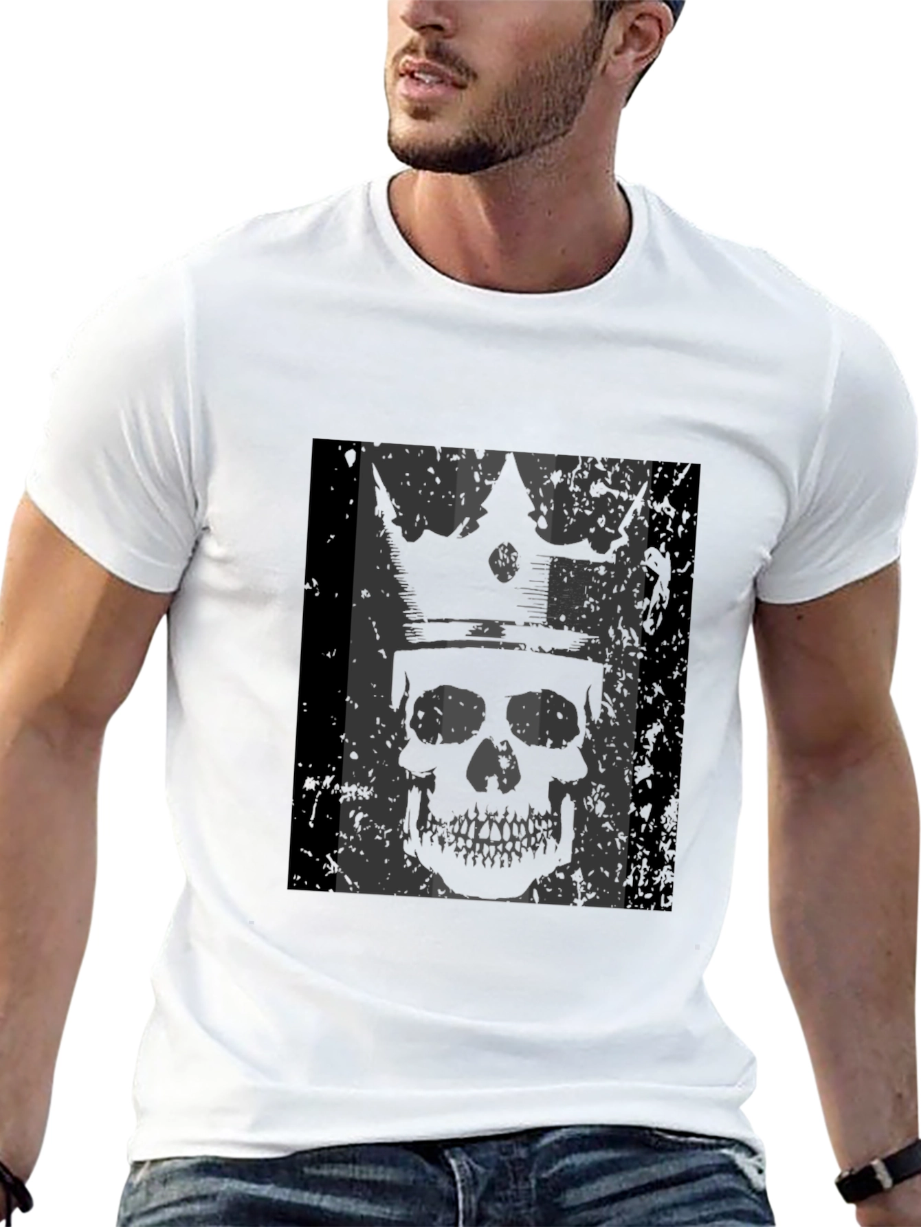 King Skull Graphic T-Shirt - Mens Black Tee
