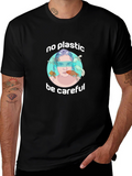 Eco-Friendly No Plastic Graphic T-Shirt