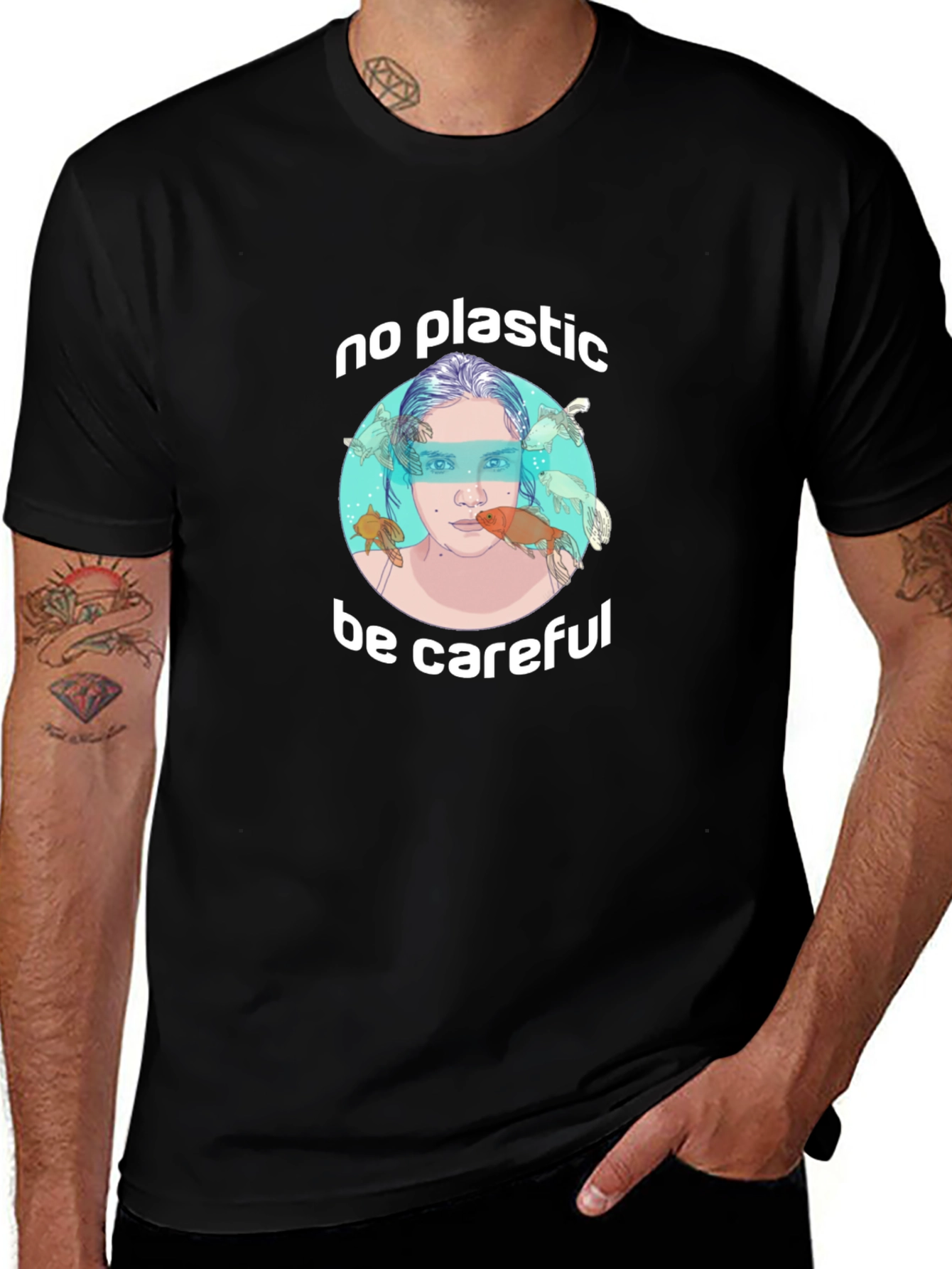 Eco-Friendly No Plastic Graphic T-Shirt