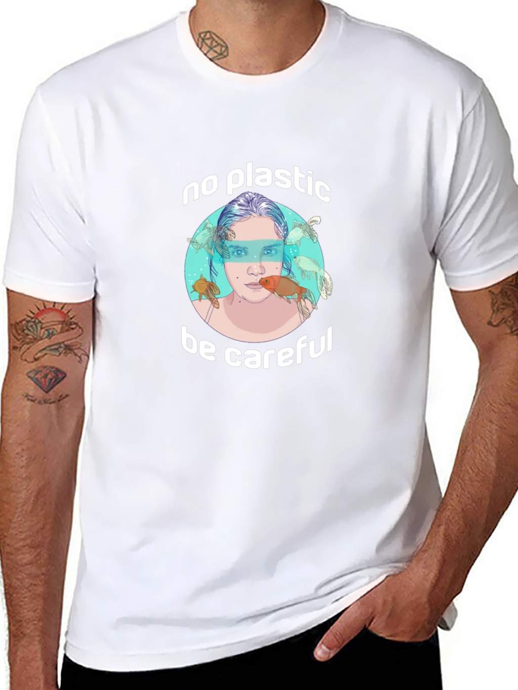 Eco-Friendly No Plastic Graphic T-Shirt