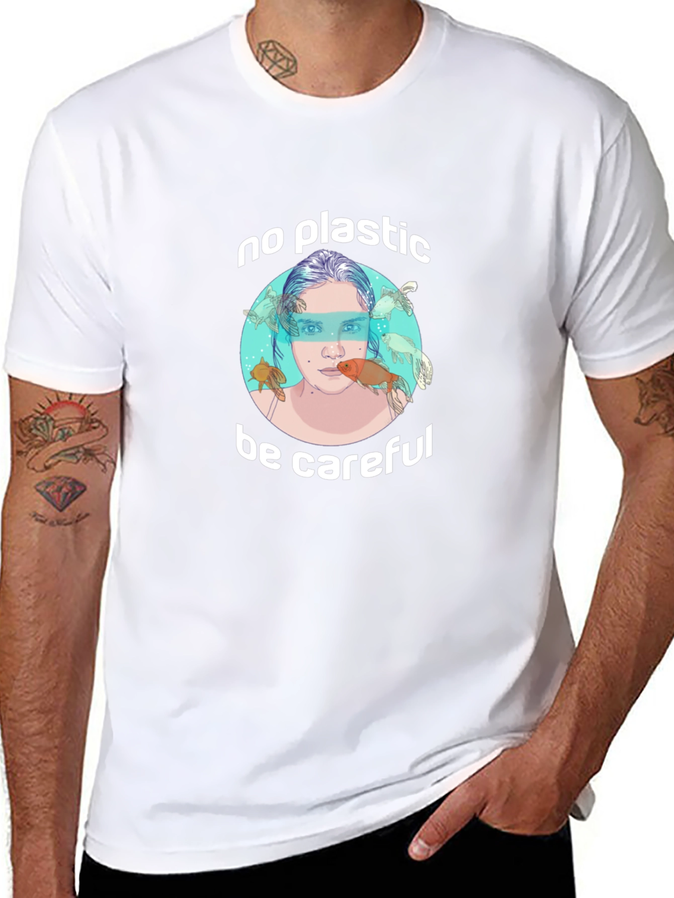 Eco-Friendly No Plastic Graphic T-Shirt