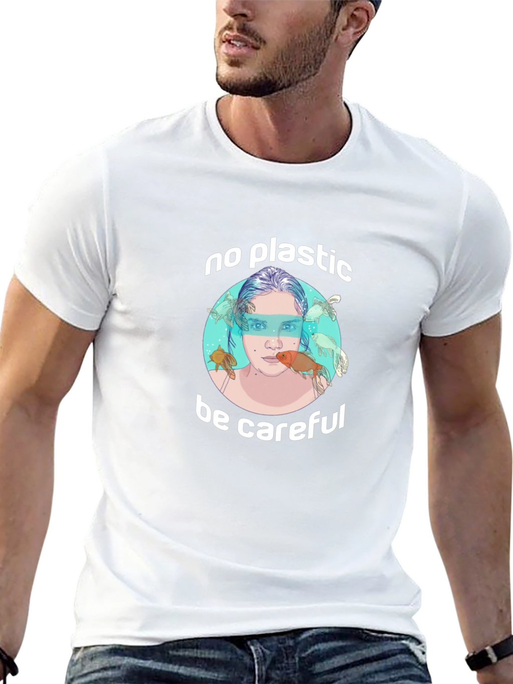 Eco-Friendly No Plastic Graphic T-Shirt